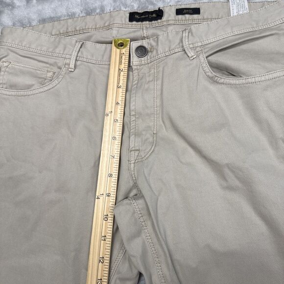 Massimo Dutti Men’s Slim Fit Jeans Size 34x33 Khaki Beige 100% Cotton Made in Tu - Picture 3 of 9